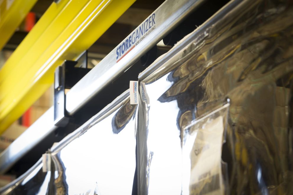 A Storeganizer's installation for H.Essers in a large warehouse with yelllow accents
