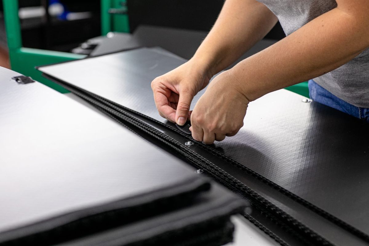 A custom built sleeve with velcro