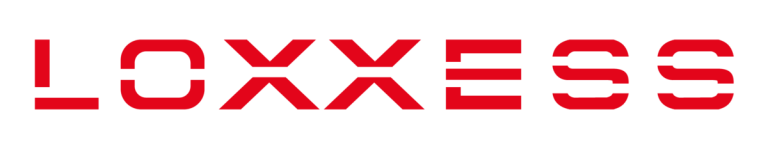 Logo of "LOXXESS" in bold red letters against a black background.