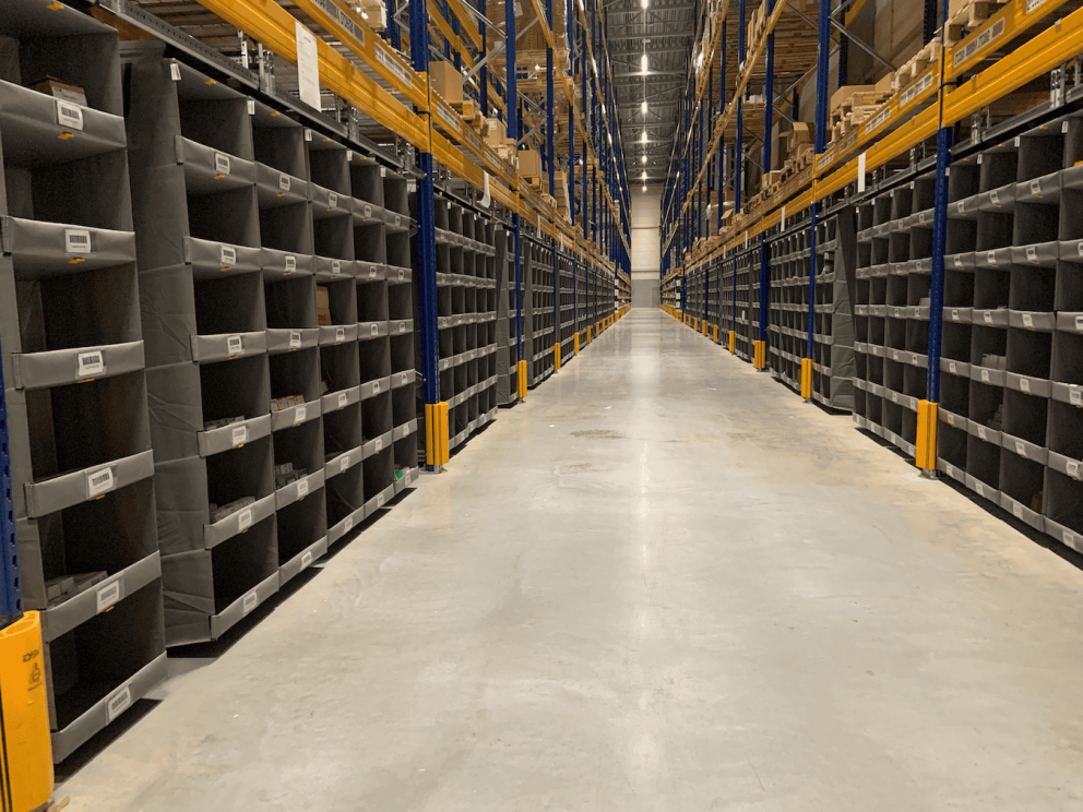 A Storeganizer installation for DSV in their warehouse