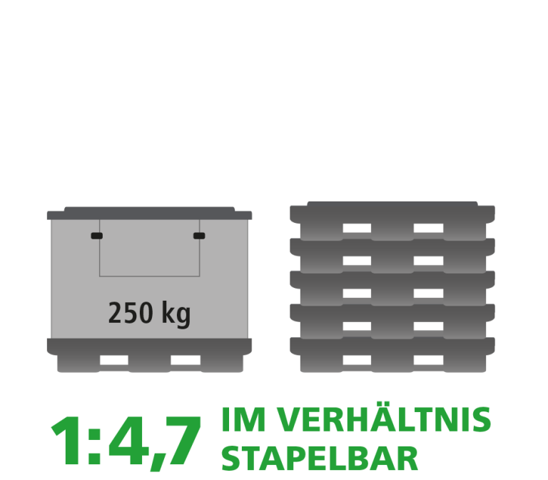 Ein Produktbild von 1200 x 1000 x 990 System 2000 Standard-Kufen 2K