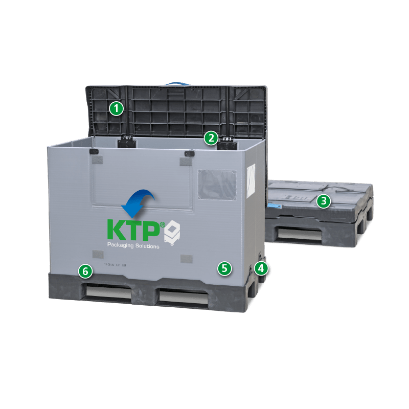 Ein Produktbild von 1200 x 800 x 950 System 2000-H SmartFix&reg;-Kufen EuroStack 128 SmartFix&reg;