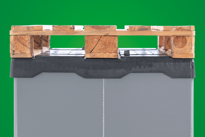 A product image of 1200 x 800 x 950 System 2000-H SmartFix®-Kufen EuroStack 128 SmartFix®